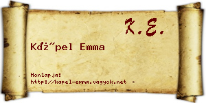 Kápel Emma névjegykártya