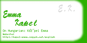 emma kapel business card